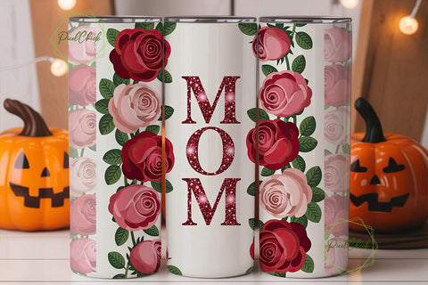 Mom Rose Floral Tumbler Wrap Sublimation PixelChick 