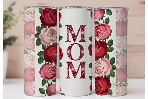 Mom Rose Floral Tumbler Wrap Sublimation PixelChick 