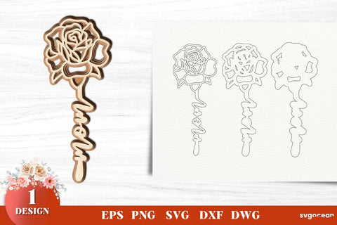 Mom Rose Laser Cut Files SVG SvgOcean 
