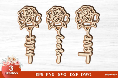 Mom Rose Laser Cut Files SVG SvgOcean 