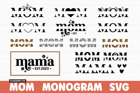 Mom Split Monogram SVG Bundle SVG Jozoor 