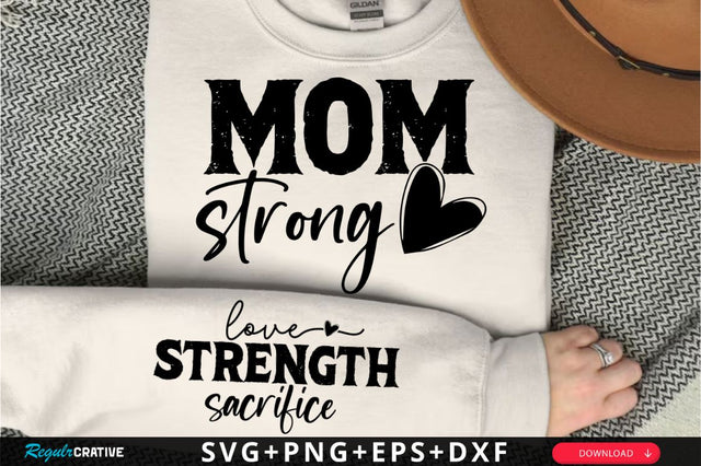 Mom Strong Sleeve SVG Design SVG Regulrcrative 