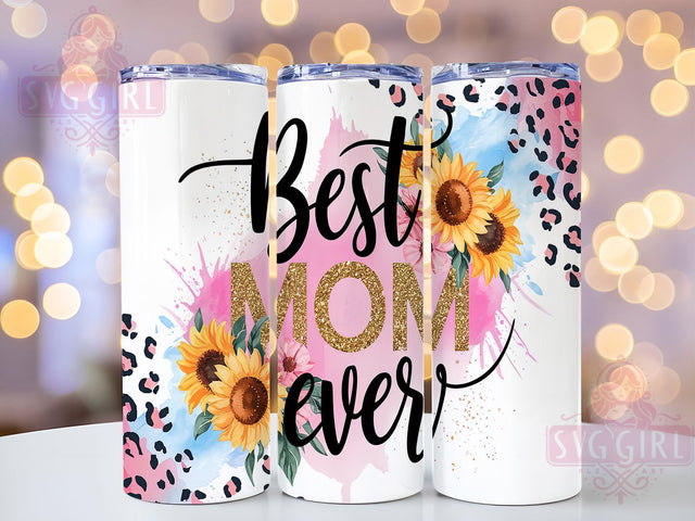 Mom Sunflower Boho 20oz Tumbler, Sunflower Tumbler, Glitter Tumbler, Leopard Print Tumbler, Boho Tumbler, 20oz Sublimation Wrap, Mother's Day Tumbler Sublimation SvggirlplusArt 