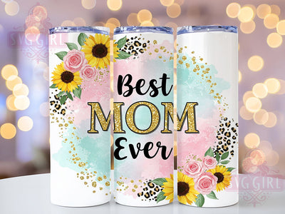 Mom Sunflower Boho 20oz Tumbler, Sunflower Tumbler, Glitter Tumbler, Leopard Print Tumbler, Boho Tumbler, 20oz Sublimation Wrap, Mother's Day Tumbler Sublimation SvggirlplusArt 