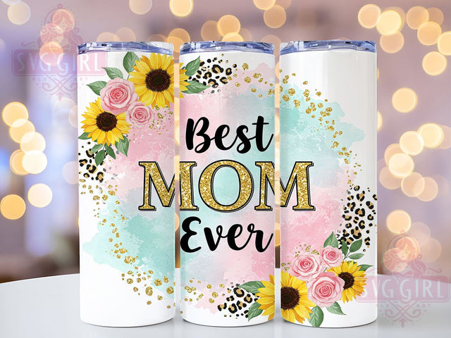 Mom Sunflower Boho 20oz Tumbler, Sunflower Tumbler, Glitter Tumbler, Leopard Print Tumbler, Boho Tumbler, 20oz Sublimation Wrap, Mother's Day Tumbler Sublimation SvggirlplusArt 