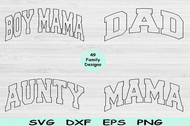 Mom Svg Png Cut File, Aunt Svg Files For Cricut, Family Svg Bundle Digital Design, Cousin Svg For Shirt Sublimation, Block Family Name Svg SVG TiffsCraftyCreations 