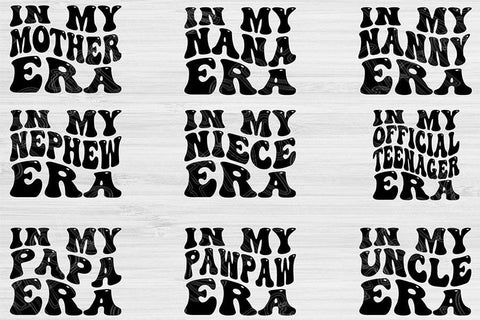 Mom Svg Png Cut File, In My Era Svg, Aunt Svg Files For Cricut, Family Svg Bundle Silhouette Digital Design Cousin Svg For Shirt Sublimation SVG TiffsCraftyCreations 