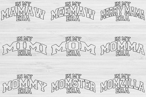 Mom Svg Png Cut File, In My Era Svg, Aunt Svg Files For Cricut, Family Svg Bundle Silhouette Digital Design Cousin Svg For Shirt Sublimation SVG TiffsCraftyCreations 