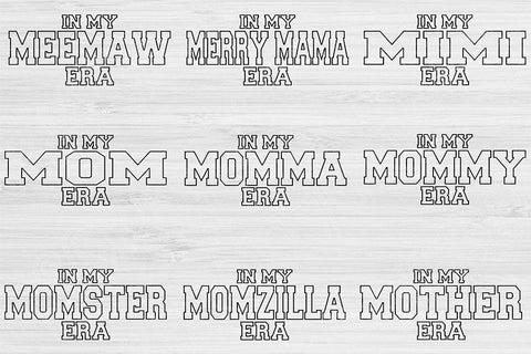 Mom Svg Png Cut File, In My Era Svg, Aunt Svg Files For Cricut, Family Svg Bundle Silhouette Digital Design Cousin Svg For Shirt Sublimation SVG TiffsCraftyCreations 