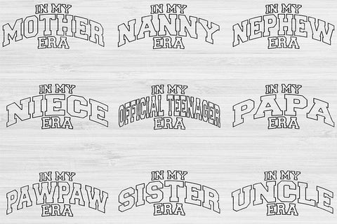 Mom Svg Png Cut File, In My Era Svg, Aunt Svg Files For Cricut, Family Svg Bundle Silhouette Digital Design Cousin Svg For Shirt Sublimation SVG TiffsCraftyCreations 