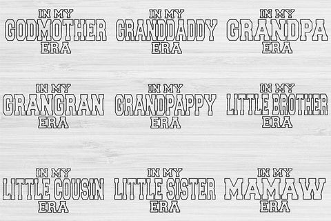 Mom Svg Png Cut File, In My Era Svg, Aunt Svg Files For Cricut, Family Svg Bundle Silhouette Digital Design Cousin Svg For Shirt Sublimation SVG TiffsCraftyCreations 
