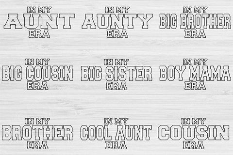 Mom Svg Png Cut File, In My Era Svg, Aunt Svg Files For Cricut, Family Svg Bundle Silhouette Digital Design Cousin Svg For Shirt Sublimation SVG TiffsCraftyCreations 