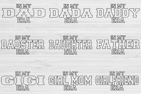 Mom Svg Png Cut File, In My Era Svg, Aunt Svg Files For Cricut, Family Svg Bundle Silhouette Digital Design Cousin Svg For Shirt Sublimation SVG TiffsCraftyCreations 