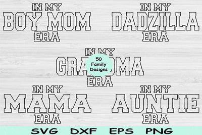 Mom Svg Png Cut File, In My Era Svg, Aunt Svg Files For Cricut, Family Svg Bundle Silhouette Digital Design Cousin Svg For Shirt Sublimation SVG TiffsCraftyCreations 