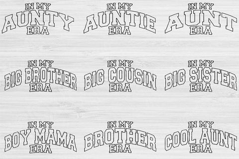 Mom Svg Png Cut File, In My Era Svg, Aunt Svg Files For Cricut, Family Svg Bundle Silhouette Digital Design Cousin Svg For Shirt Sublimation SVG TiffsCraftyCreations 