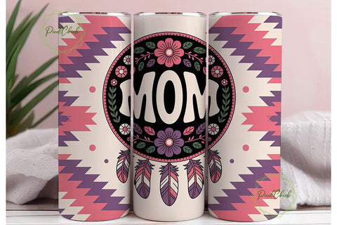 Mom Tribal Floral Tumbler Wrap Sublimation PixelChick 