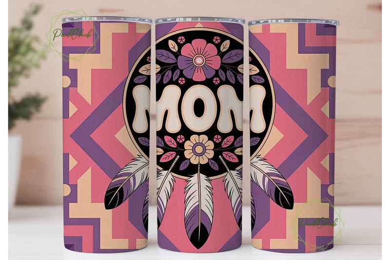 Mom Tribal Floral Tumbler Wrap Sublimation PixelChick 