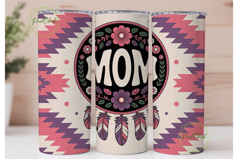 Mom Tribal Floral Tumbler Wrap Sublimation PixelChick 