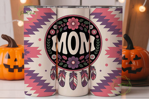 Mom Tribal Floral Tumbler Wrap Sublimation PixelChick 