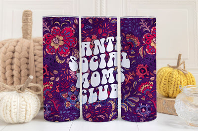 Mom Tumbler Wrap 20oz Skinny Straight Mother's Day Tumbler Sublimation Mama Design Digital Download Mom Life PNG Boho Floral Glitter Sublimation BouDesign 