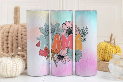 Mom Tumbler Wrap 20oz Skinny Straight Mother's Day Tumbler Sublimation Mama Design Digital Download Mom Life PNG Boho Floral Glitter Sublimation BouDesign 