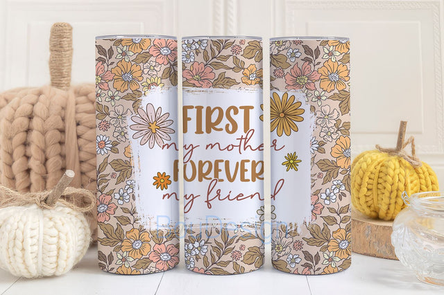 Mom Tumbler Wrap 20oz Skinny Straight Mother's Day Tumbler Sublimation Mama Design Digital Download Mom Life PNG Boho Floral Glitter Sublimation BouDesign 