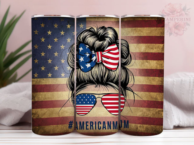 Mom USA Flag 20oz Tumbler Wrap PNG, American Mom Tumbler Png, Straight & Tapered Tumbler Wrap, Instant Digital Download Sublimation Li Zamperini 