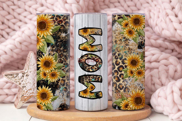 Mom with cowhide and sunflowers 20 oz skinny tumbler png, mom tumbler wrap png, Mother's Day 20 oz tumbler designs, tumbler png download Sublimation DesignSVG 