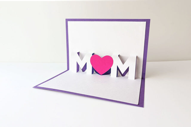 Mom with Heart Kirigami Word Pop Up Card SVG 3D Paper Risa Rocks It 