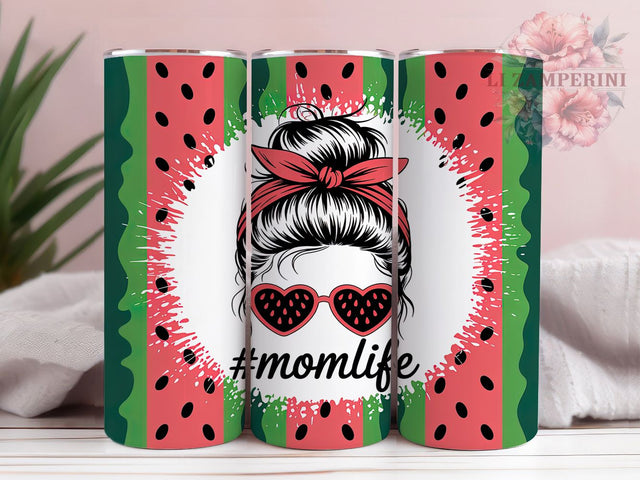 #MomLife Messy Bun 20oz Tumbler, MomLife Theme, Messy Bun, Coffee Lover, Busy Mom, Playful Style, Skinny Tumbler, Sublimation PNG Sublimation Li Zamperini 