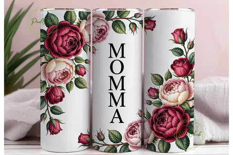 Momma Rose Floral Tumbler Wrap Sublimation PixelChick 