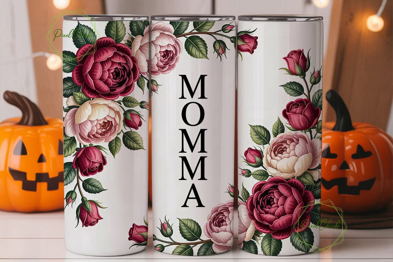 Momma Rose Floral Tumbler Wrap Sublimation PixelChick 