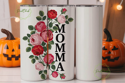 Momma Rose Floral Tumbler Wrap Sublimation PixelChick 