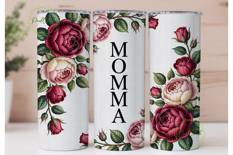 Momma Rose Floral Tumbler Wrap Sublimation PixelChick 