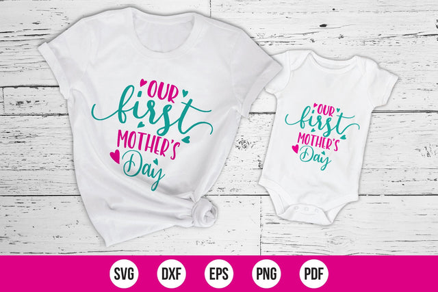 Mommy and Me SVG - Our First Mother's Day SVG CraftLabSVG 