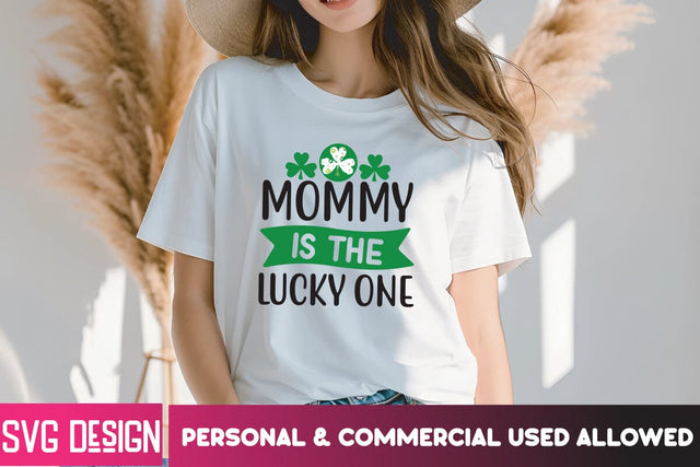 Mommy is the Lucky One SVG Cut File, Mommy is the Lucky One SVG Design, St.Patrick's Day SVG Design , Happy St.Patrick's Day SVG Cut File SVG BlackCatsMedia 