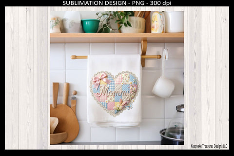 Mommy Patchwork Heart Sublimation PNG, Mother's Day PNG, Pink Quilt Mommy Design, Floral Patchwork Mom Graphic, DIY Cards Shirts Mugs Sublimation Keepsake Treasures Designs LLC. 