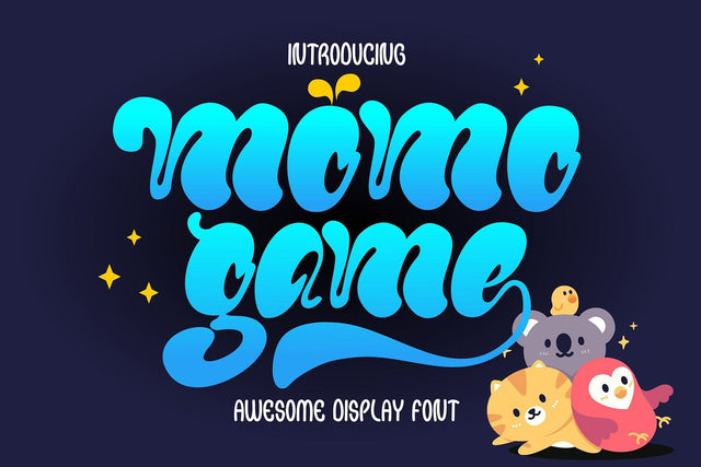 Momo Game - Groovy Display Font Font Mozzatype 