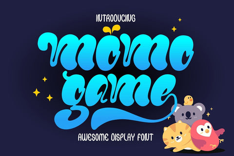 Momo Game - Groovy Display Font Font Mozzatype 