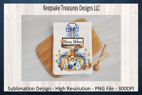 Mom's Kitchen, Fall Gnome Tiered Tray, Sublimation png Gnome, Digital Download Sublimation Keepsake Treasures Designs LLC. 