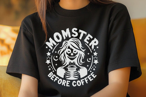 Momster Before Coffee| Funny Halloween Mom SVG Cutting Files. SVG CosmosFineArt 