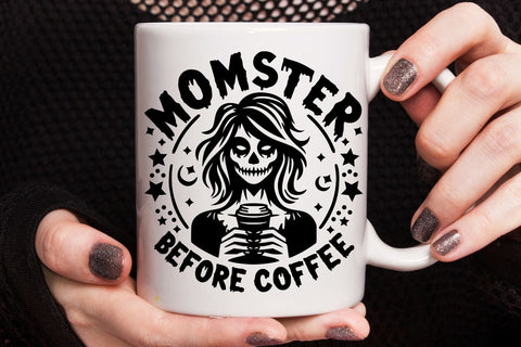 Momster Before Coffee| Funny Halloween Mom SVG Cutting Files. SVG CosmosFineArt 