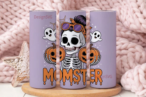 Momster Halloween 20oz Tumbler Wrap Sublimation DesignSVG 