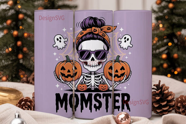 Momster Halloween 20oz Tumbler Wrap Sublimation DesignSVG 