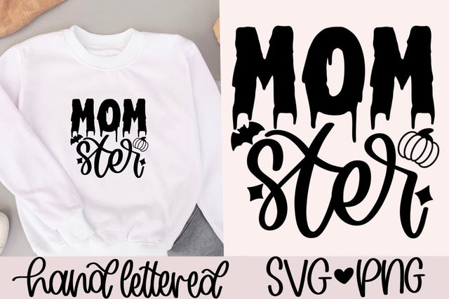 Momster svg, halloween mom svg, funny halloween mom svg, halloween mama svg, hand lettered svg, cute halloween svg, hallowen shirt svg SVG AnitaAlyiaLettering 