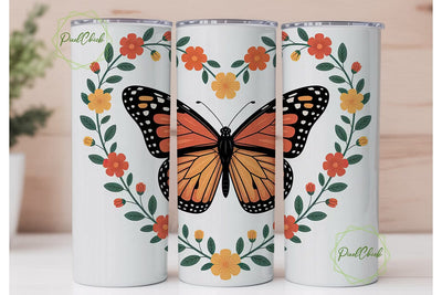 Monarch Butterfly 20oz Tumbler Wrap Sublimation PixelChick 