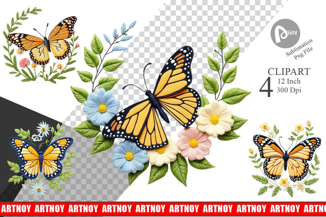 Monarch Butterfly Clipart Sublimation artnoy 