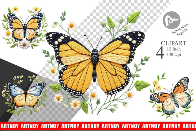 Monarch Butterfly Clipart Sublimation artnoy 