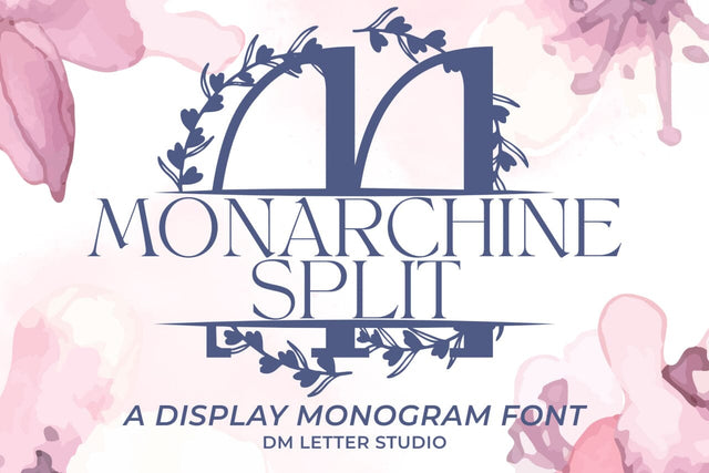 Monarchine Split Monogram Font Font Dm Letter Studio 