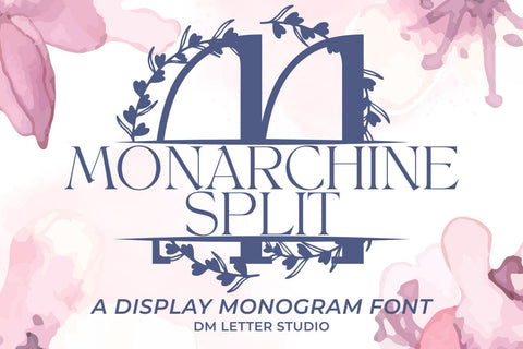 Monarchine Split Monogram Font Font Dm Letter Studio 